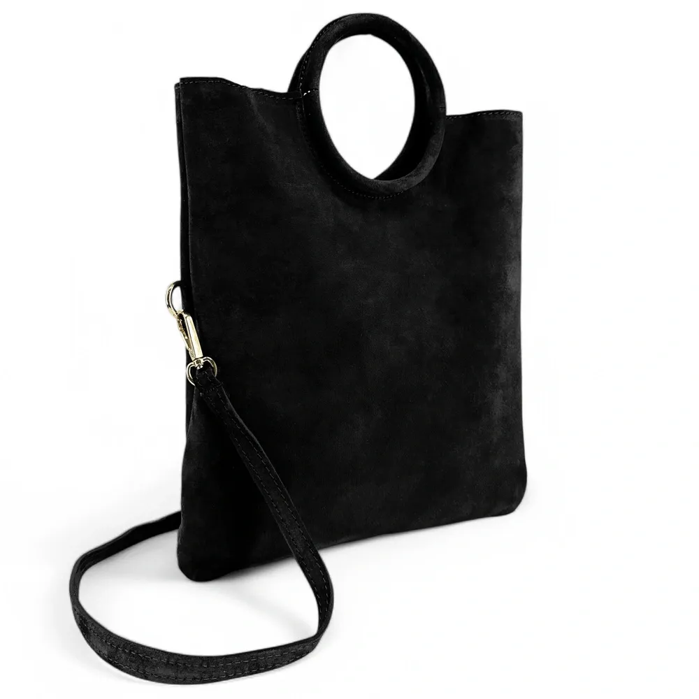 Sac à main en daim CHARLOTTE Noir - Image 2