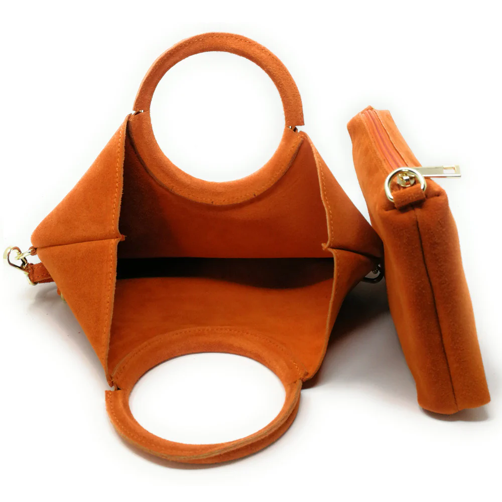 Sac à main en daim CHARLOTTE Orange - Image 5