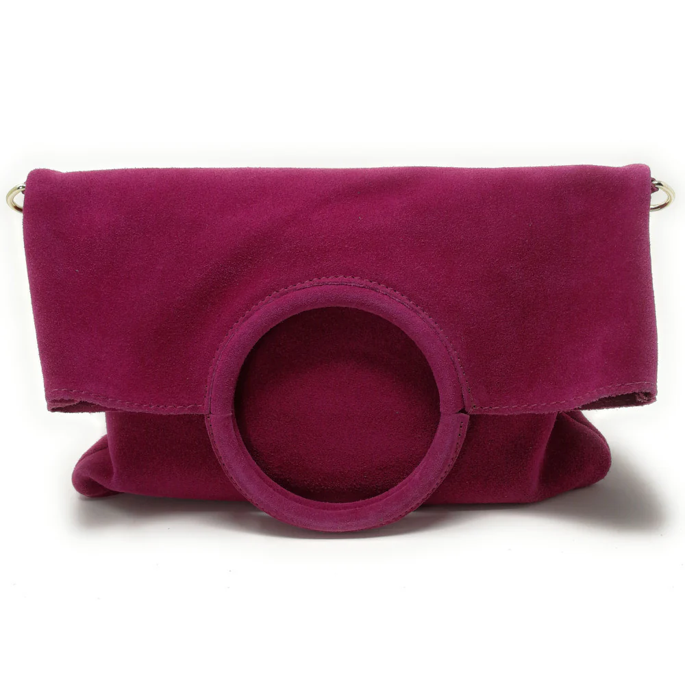Sac à main en daim CHARLOTTE Rose fuchsia - Image 3