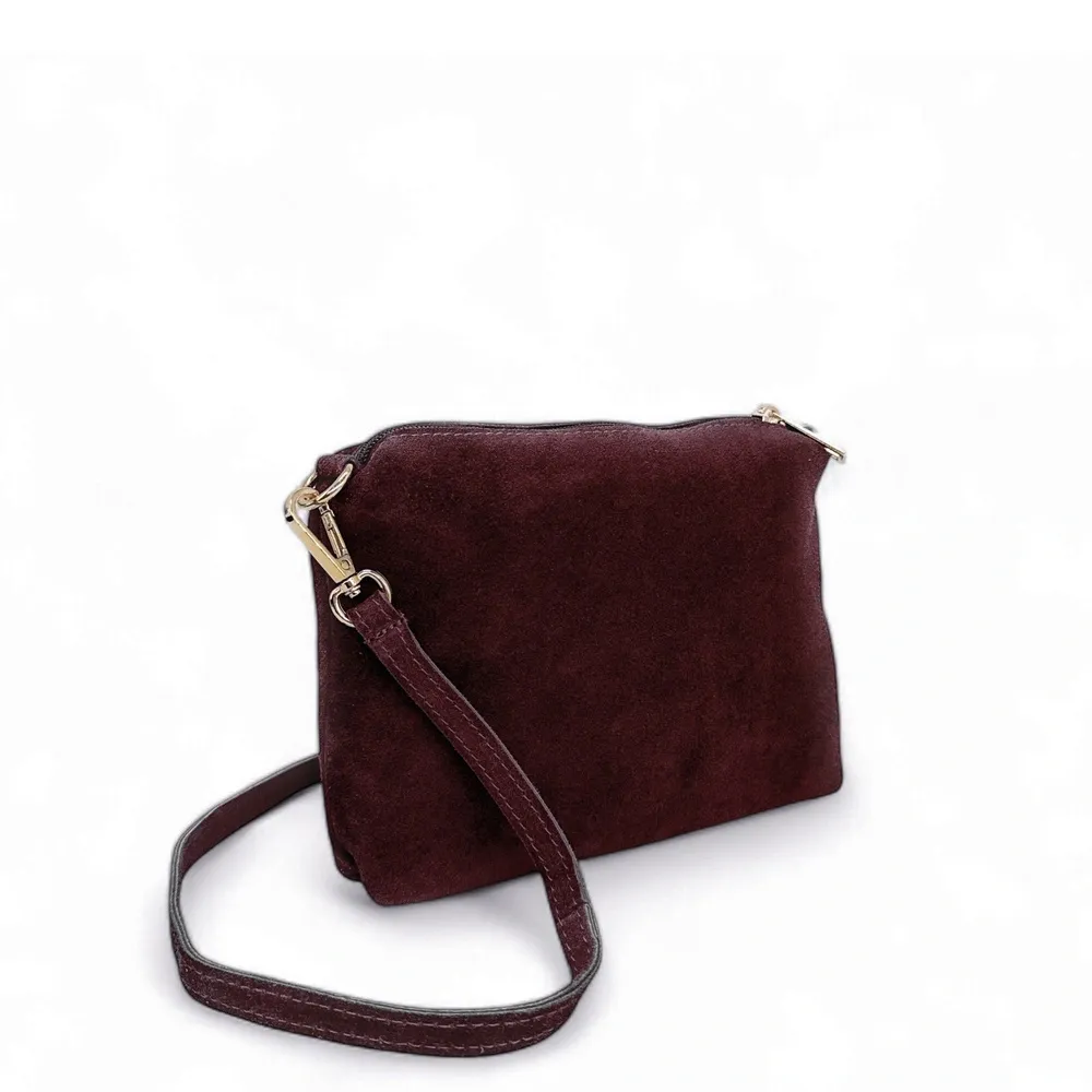 Sac à main en daim CHARLOTTE Rouge bordeaux - Image 4