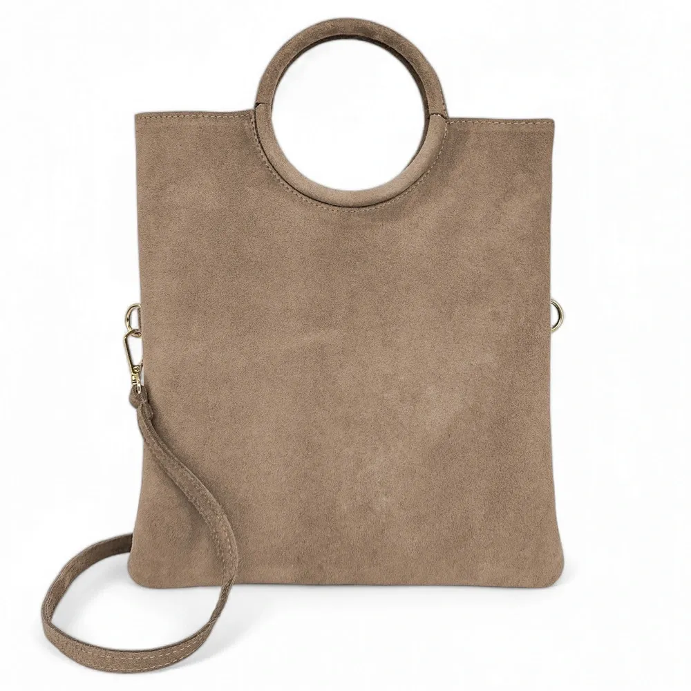 Sac à main en daim CHARLOTTE Taupe foncé - Image 3