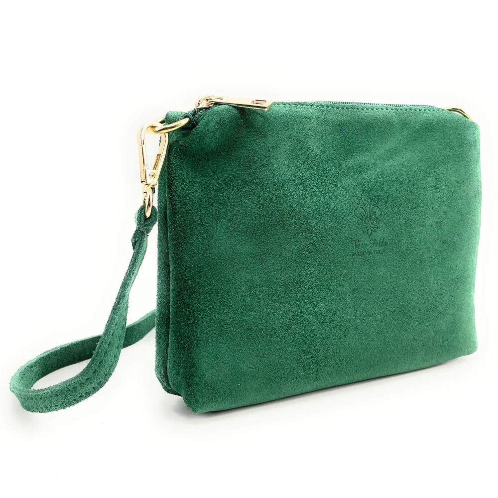 Sac à main en daim CHARLOTTE Vert menthe - Image 4