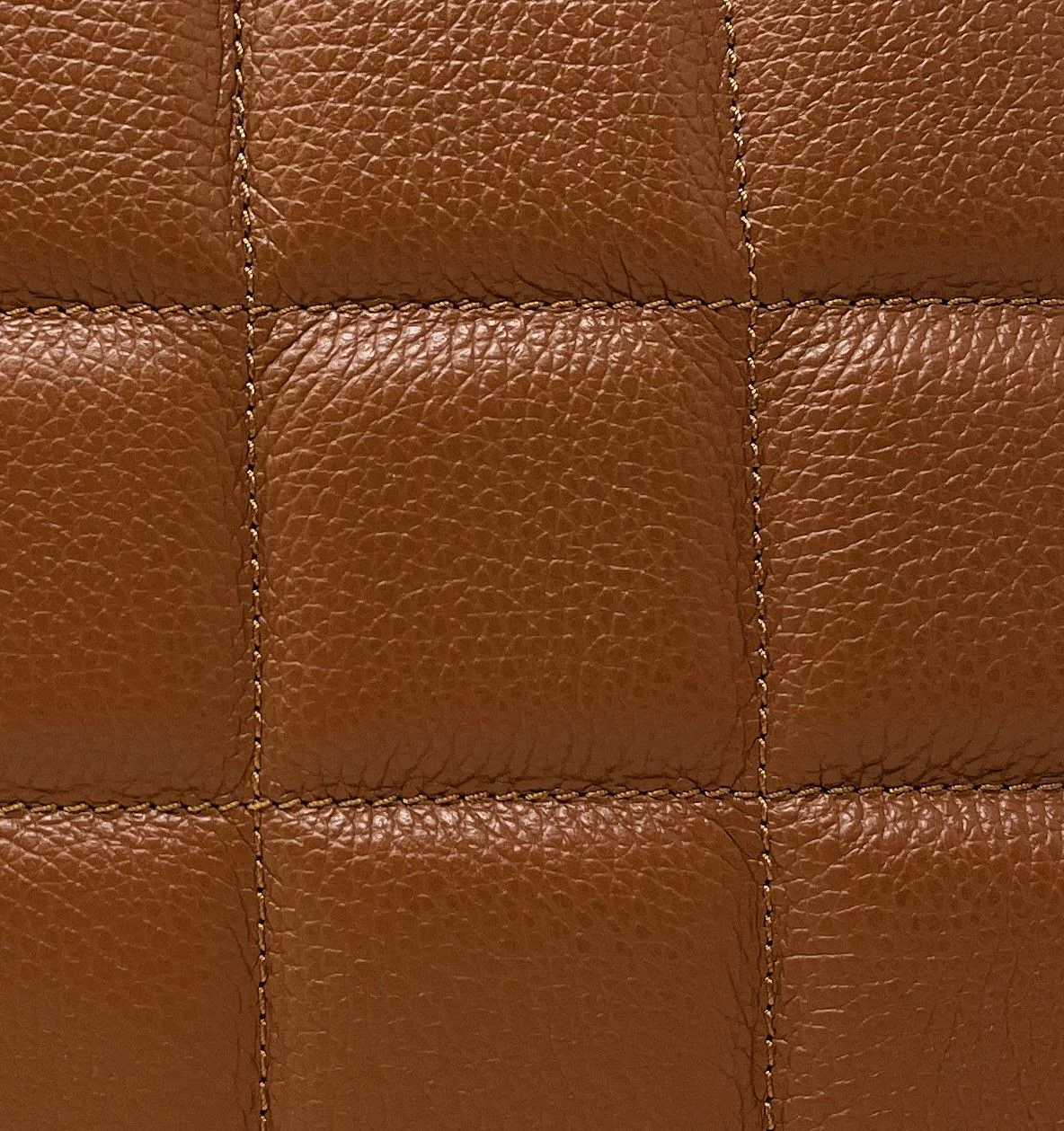 Sac à main tote book en cuir grainé matelassé RIVE GAUCHE Cognac - Image 5