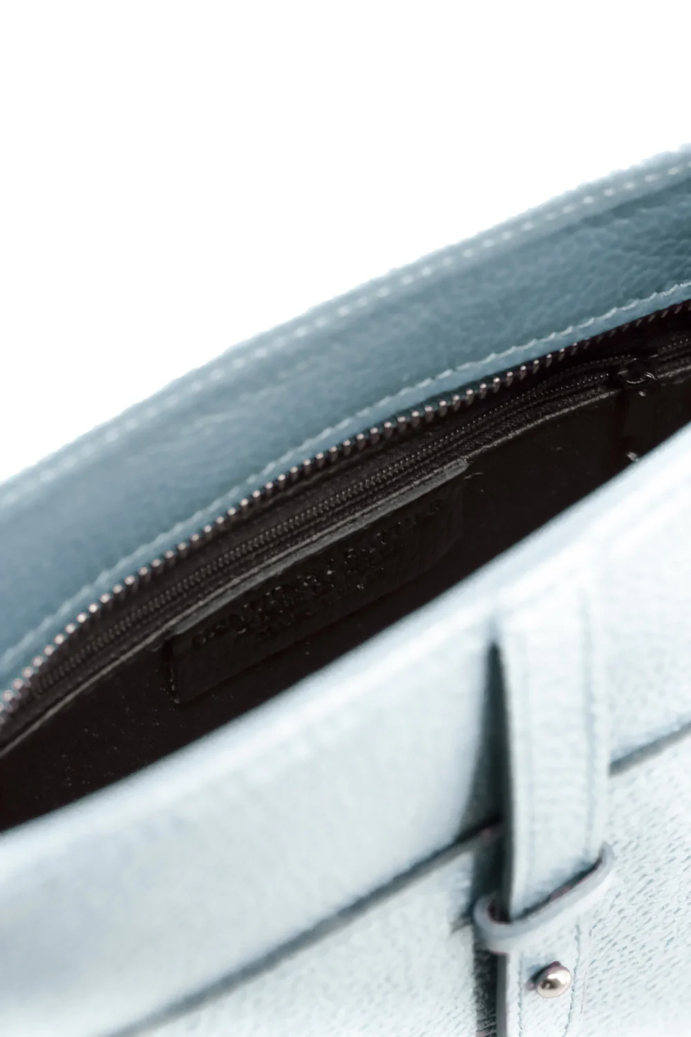 Sac à main hobo en cuir grainé CYBELE Bleu pastel - Image 9