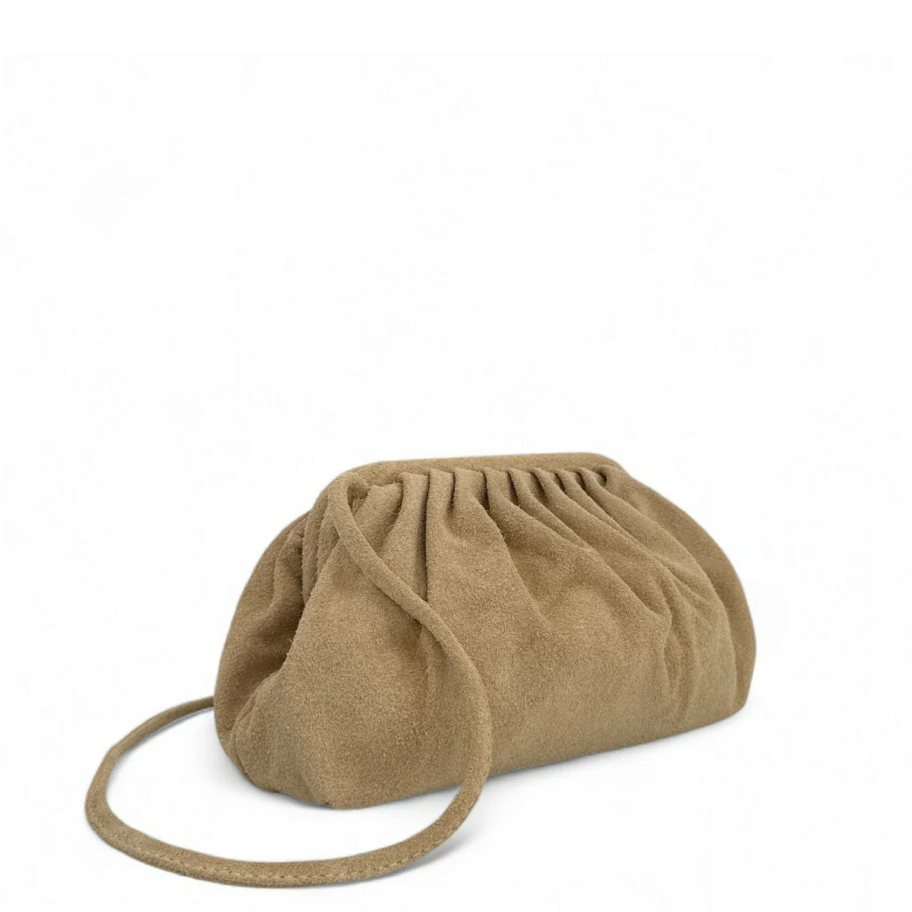 Sac à main pouch en daim BRASILIA Taupe clair - Image 2