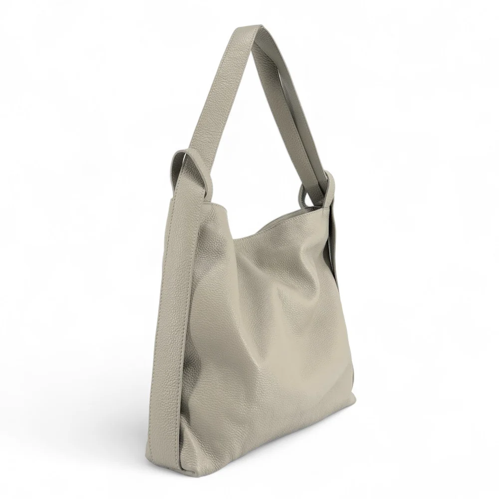 Sac à main sac à dos en cuir grainé SOHO Gris clair - Image 2