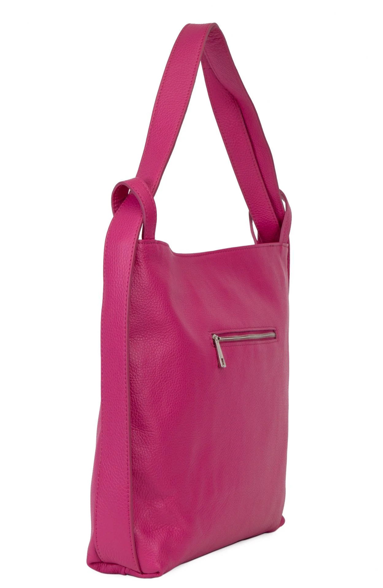 Sac à main sac à dos en cuir grainé SOHO Rose fuchsia - Image 3