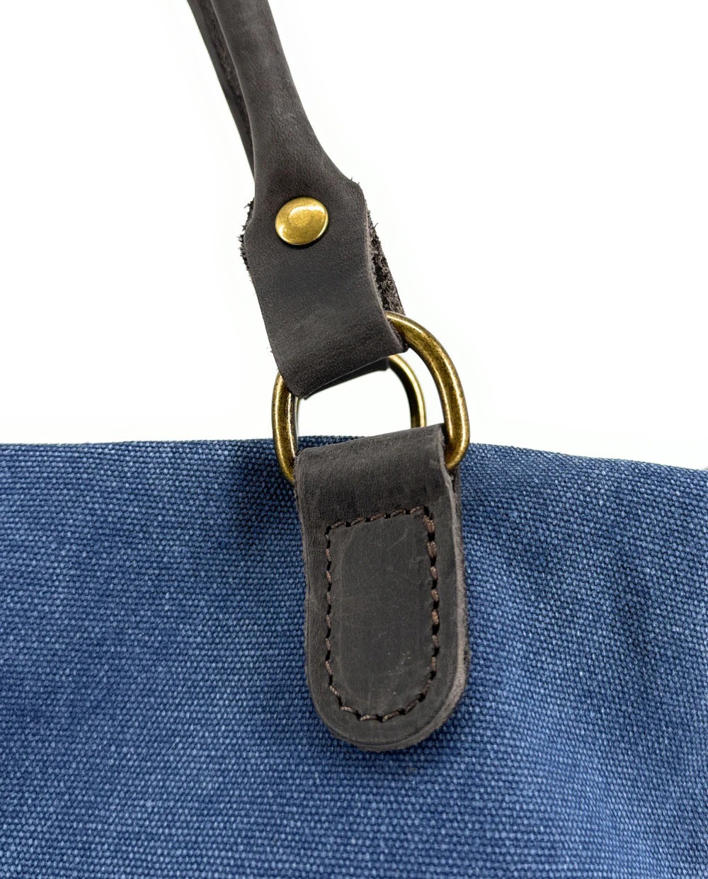 Sac besace en toile et cuir BESACE U.S. Bleu denim - Image 7