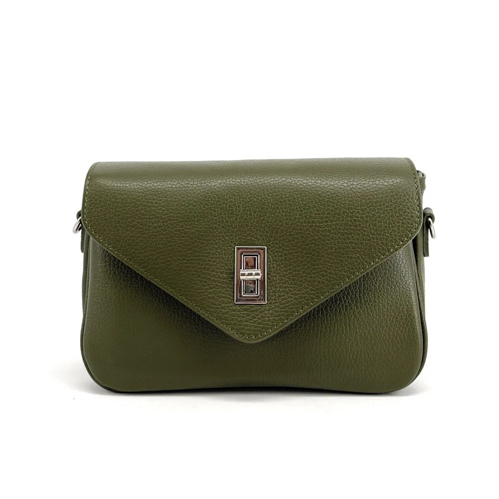 Sac trotteur en cuir grainé BAGGY Vert kaki - Image 5