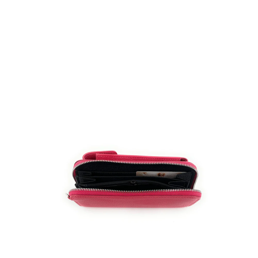 Mini-sac pochette en cuir grainé STREET Rouge magenta - Image 6