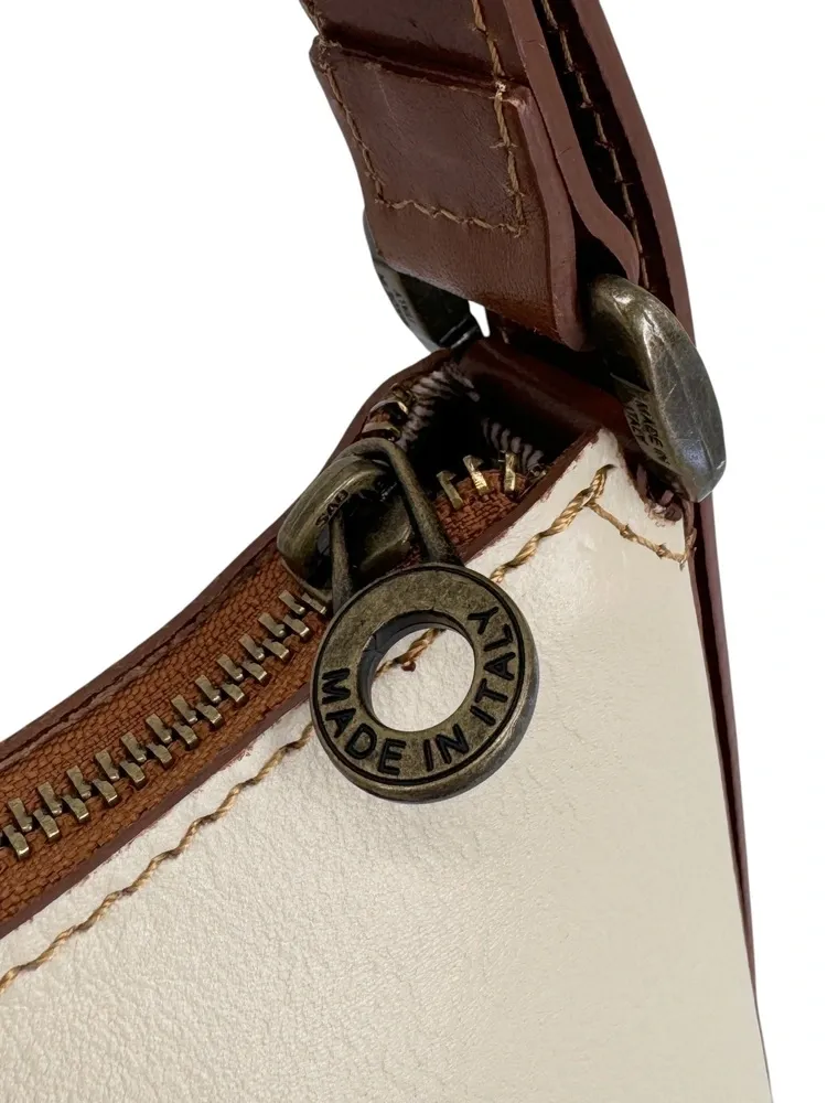 Sac french stick en cuir lisse CHIARA Beige / Camel - Image 5