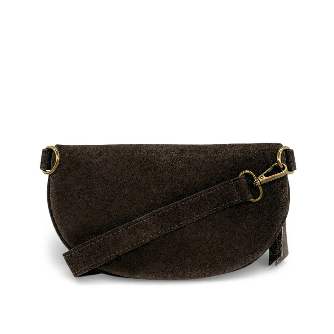 Sac banane en daim LOU SUE Marron chocolat - Image 5