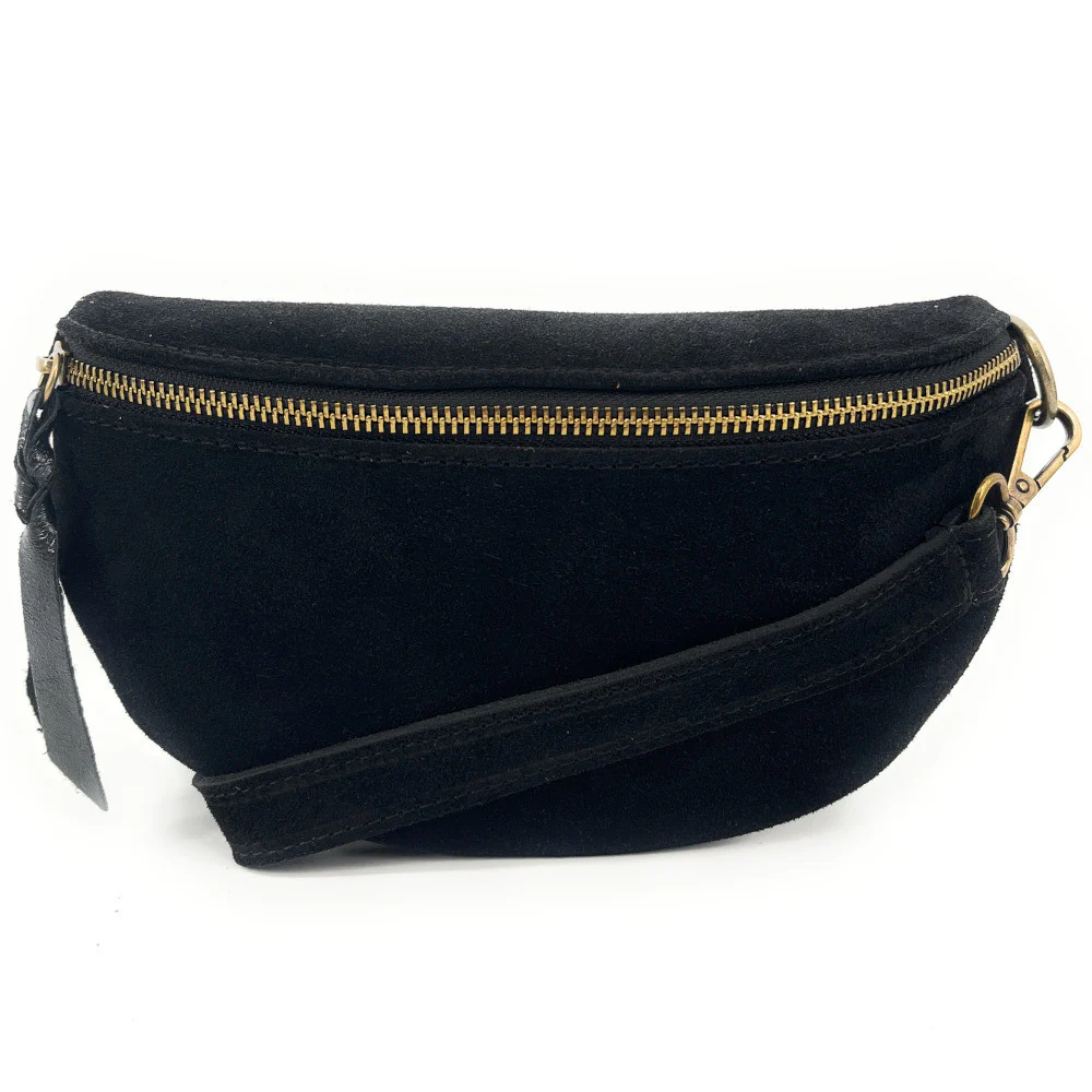 Sac banane en daim LOU SUE Noir - Image 3