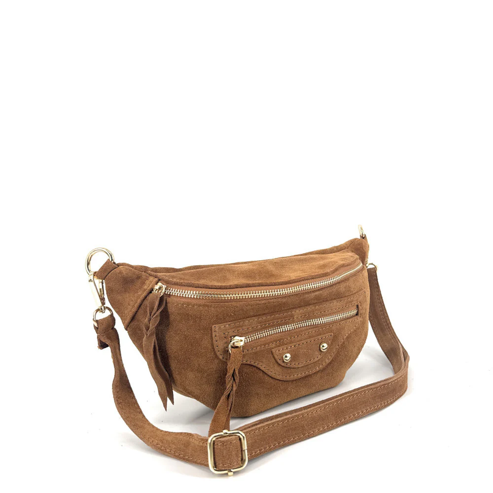 Sac banane en daim LOUKA Camel - Image 2