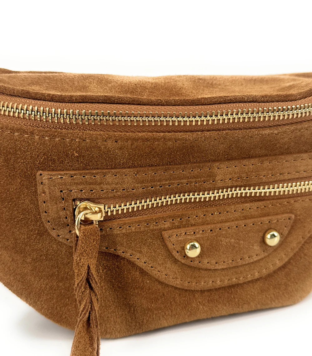 Sac banane en daim LOUKA Camel - Image 3