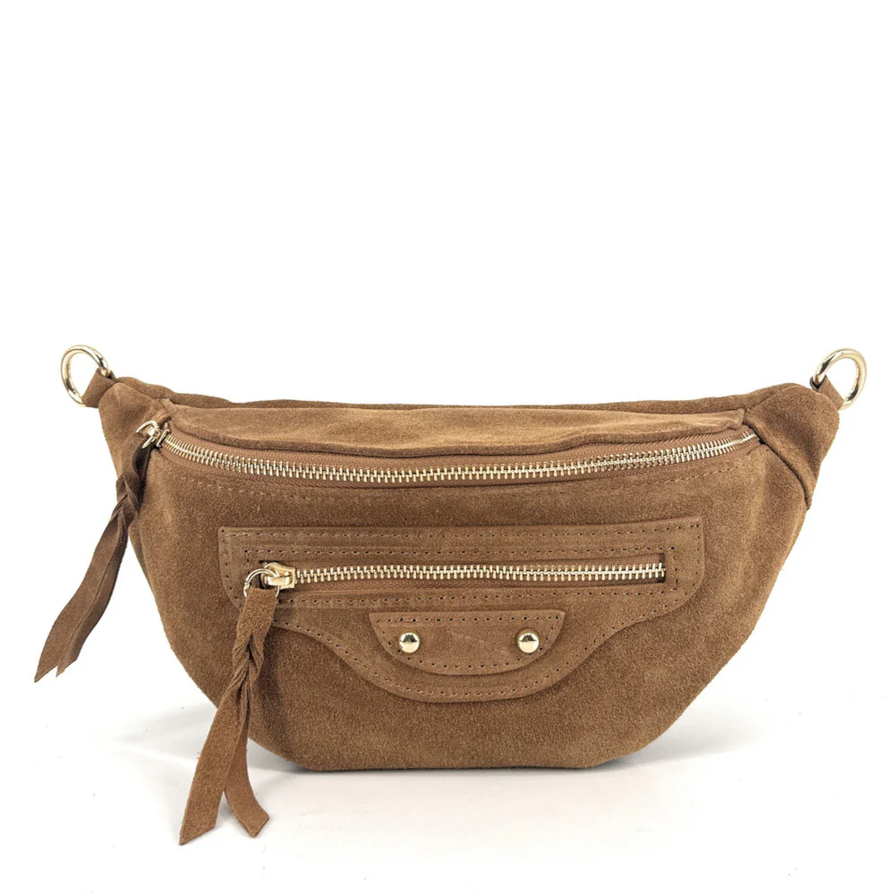 Sac banane en daim LOUKA Camel - Image 4