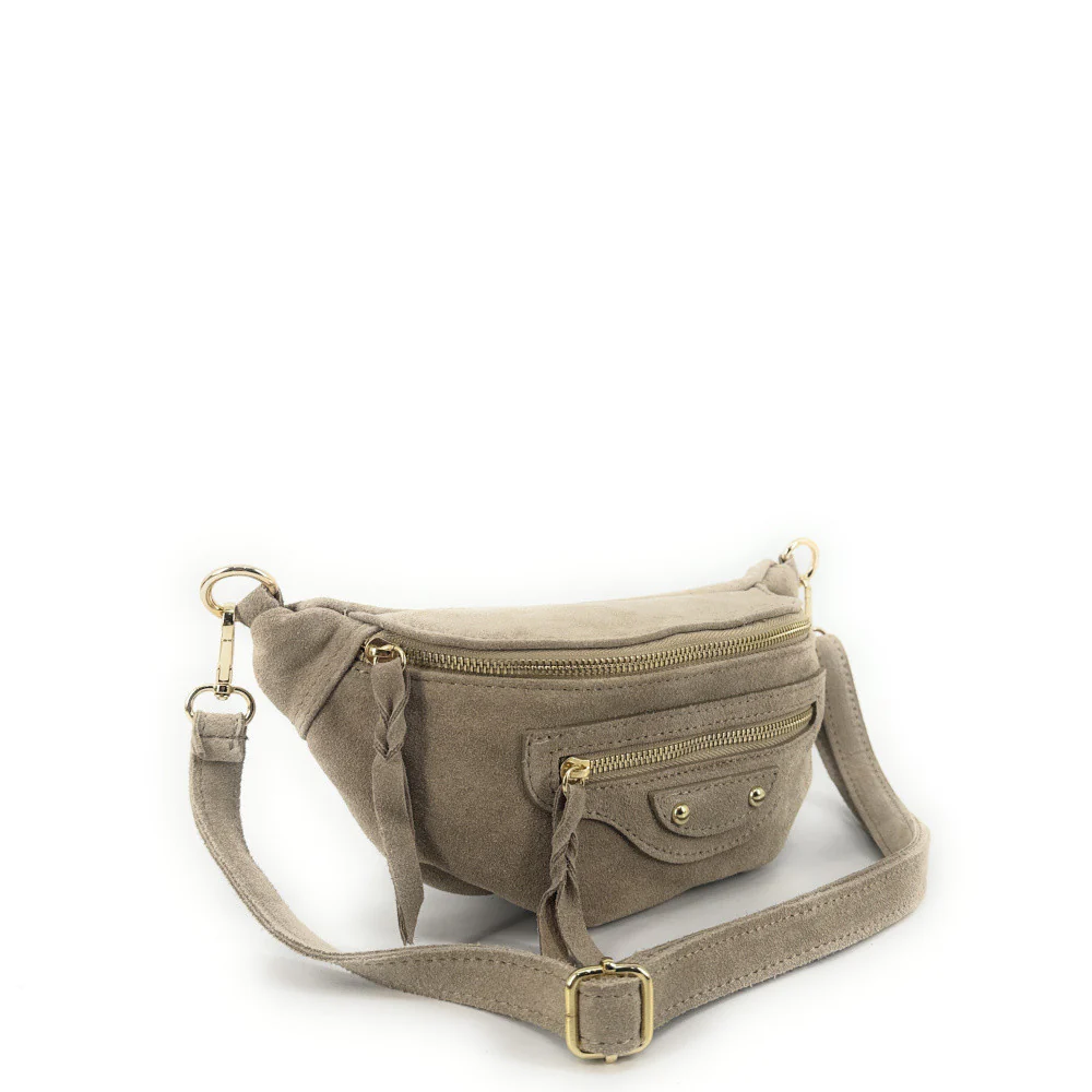 Sac banane en daim LOUKA Taupe clair - Image 2
