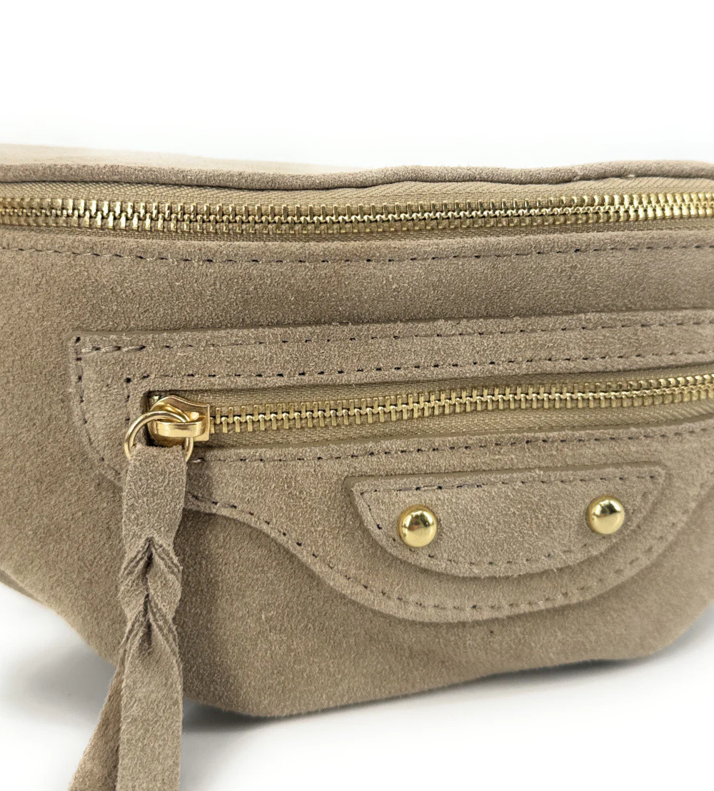 Sac banane en daim LOUKA Taupe clair - Image 3