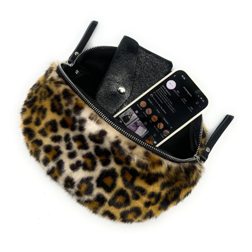 Sac banane en cuir et fausse fourrure LOU KITTY Léopard - Image 6