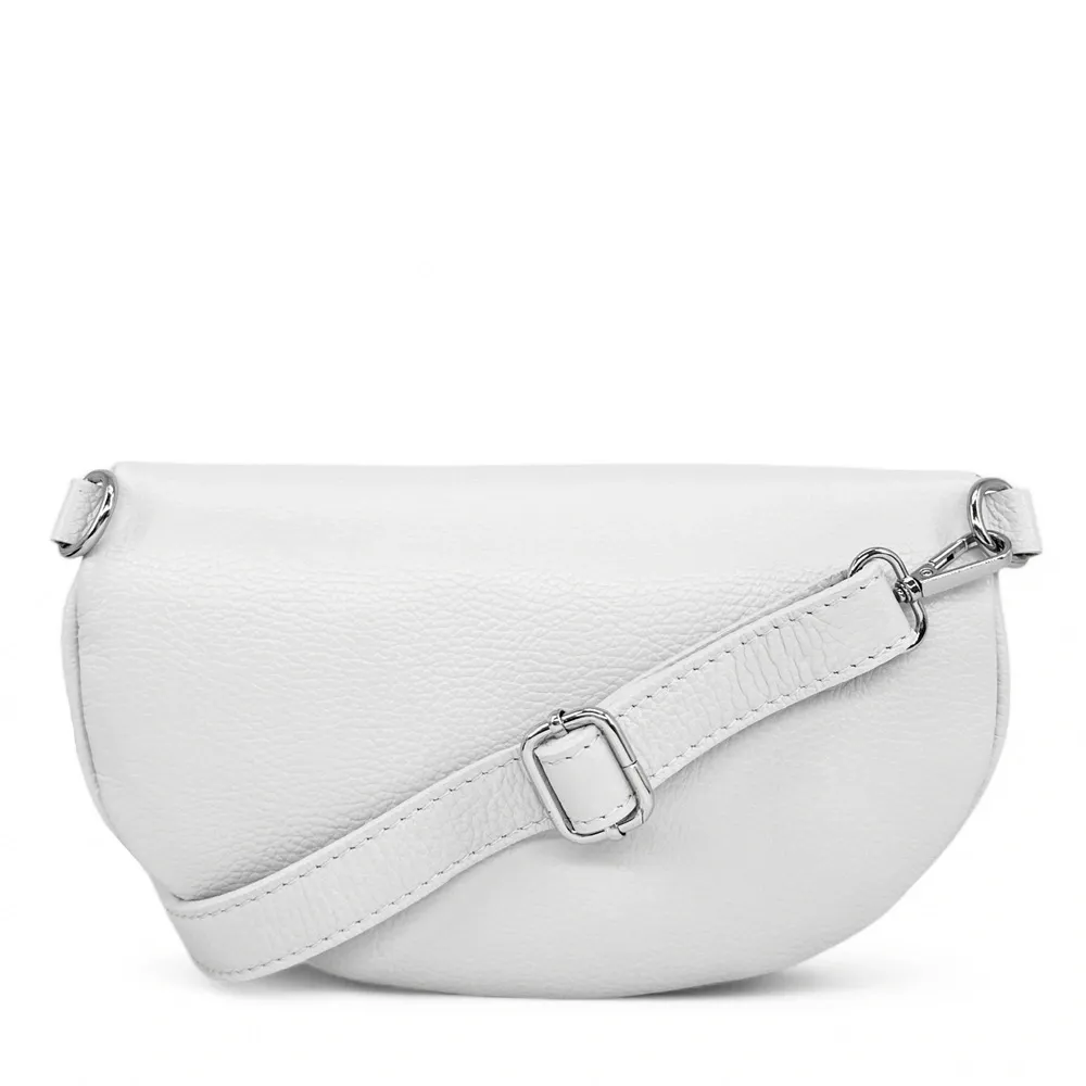 Sac banane en cuir grainé LOU-ANN Blanc - Image 3