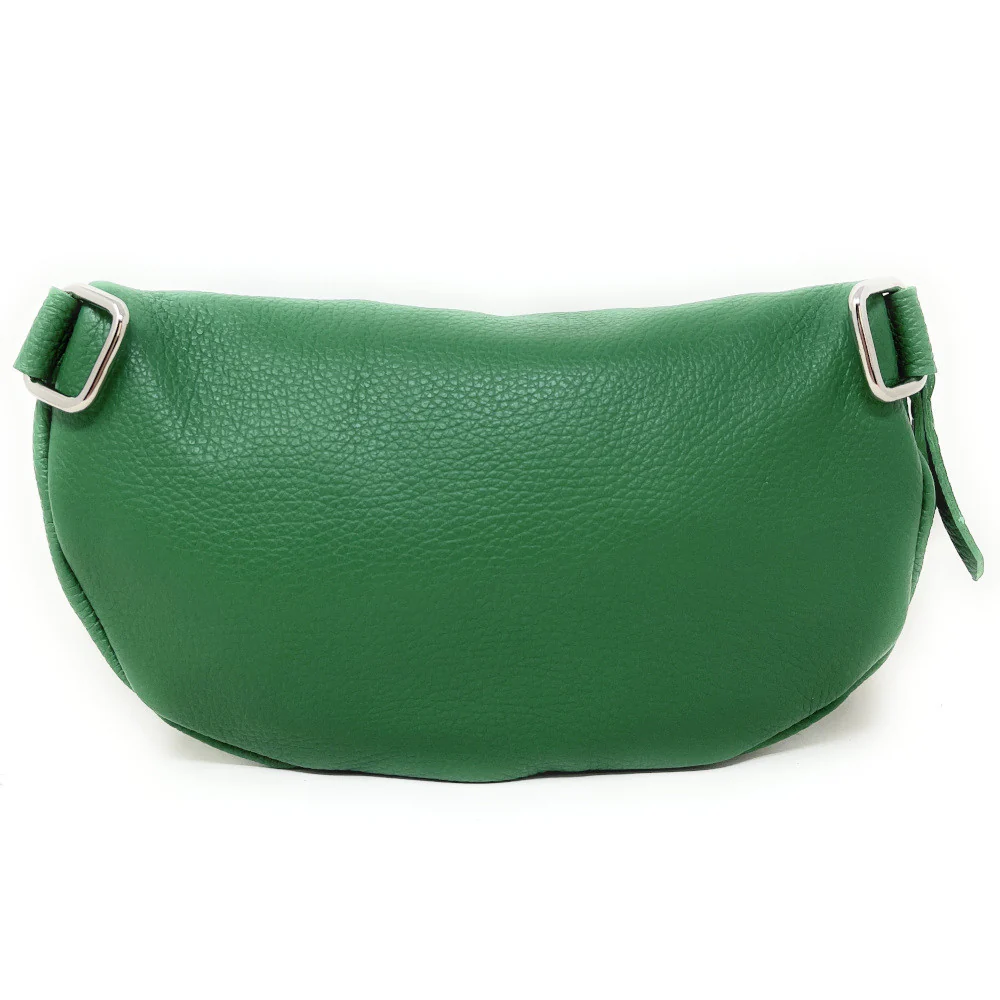 Sac banane en cuir grainé LOU-ANN Vert anglais - Image 3