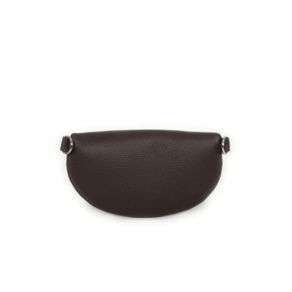 Sac banane en cuir grainé LOU Chocolat - Image 3