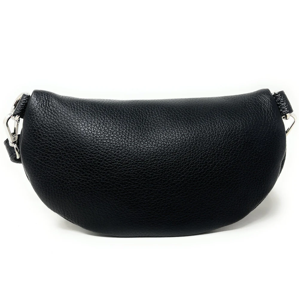 Sac banane en cuir grainé LOU Noir - Image 3