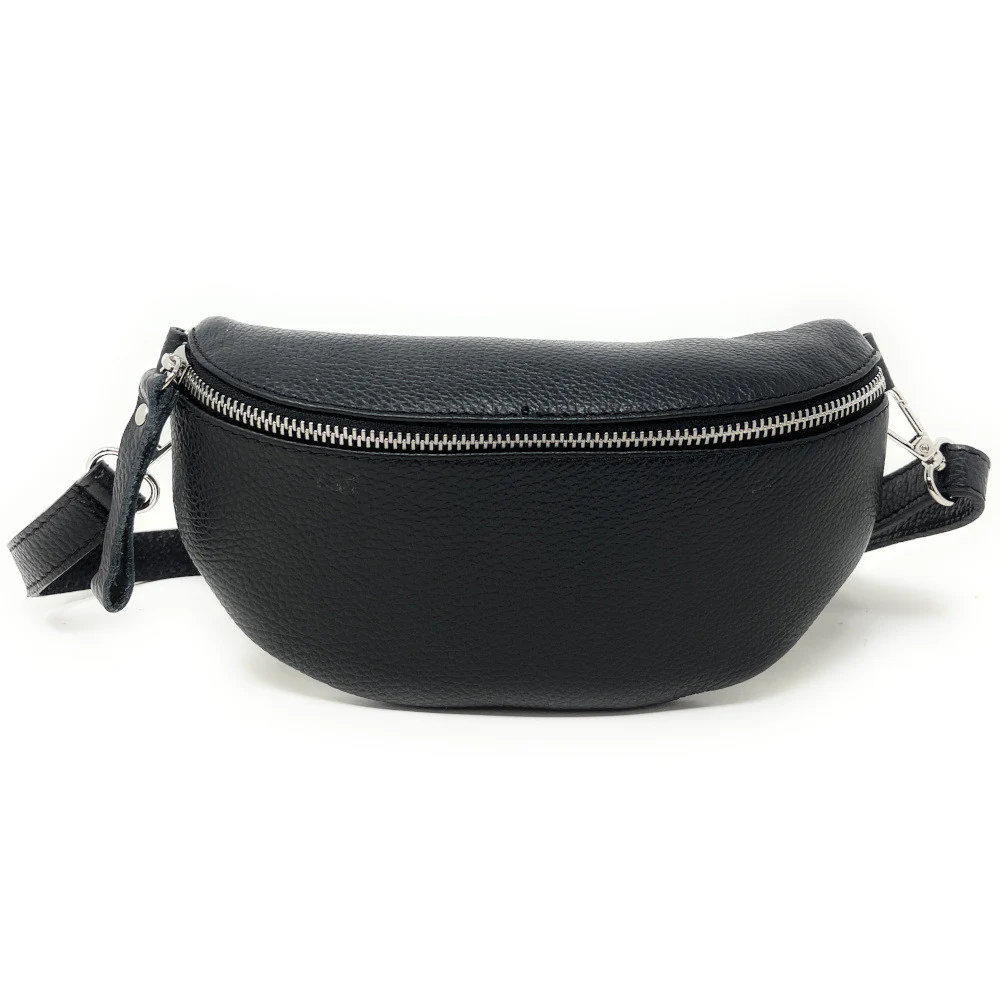 Sac banane en cuir grainé LOU Noir - Image 5
