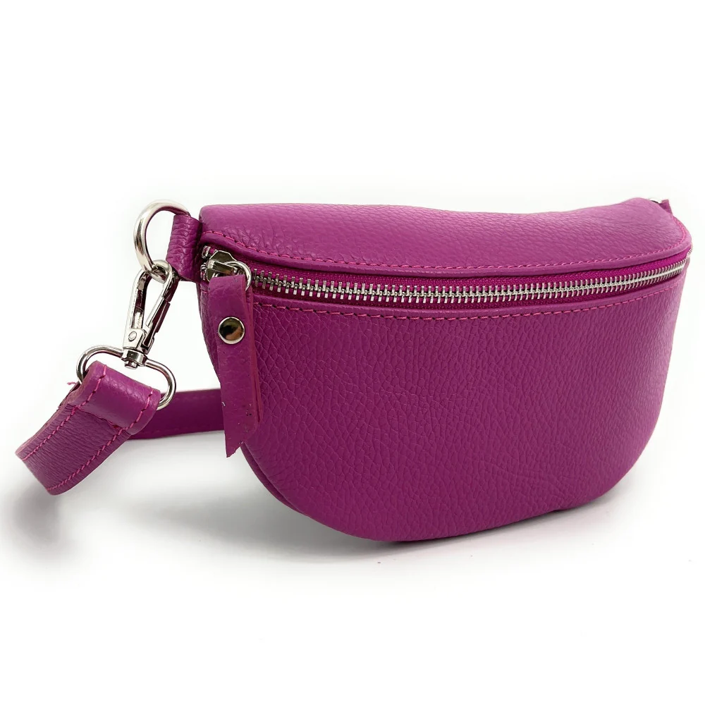 Sac banane en cuir grainé LOU Violine - Image 3