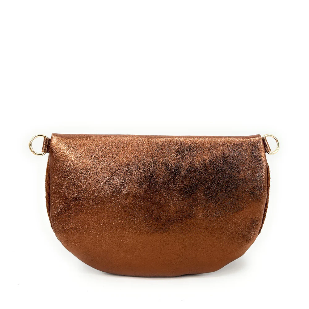 Sac banane en cuir irisé et daim LOUNA VELOURS Bronze - Image 3