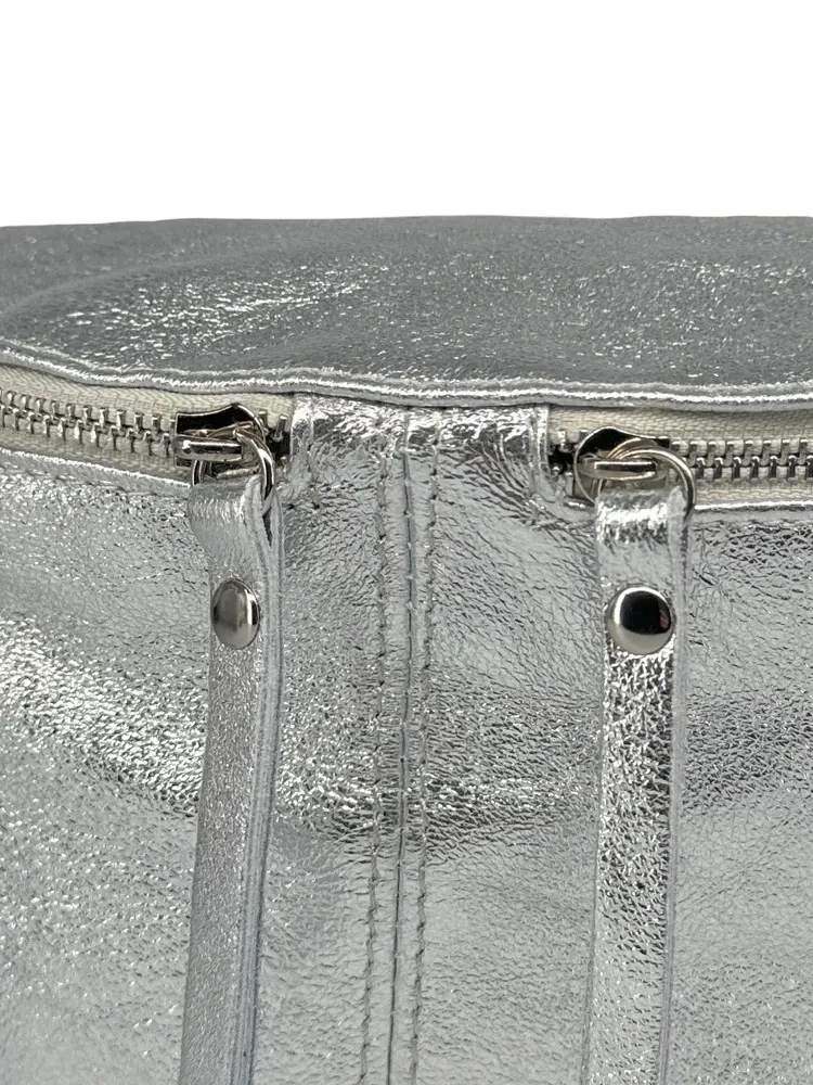 Sac banane en cuir irisé LILOU GLOW Argent moyen - Image 5