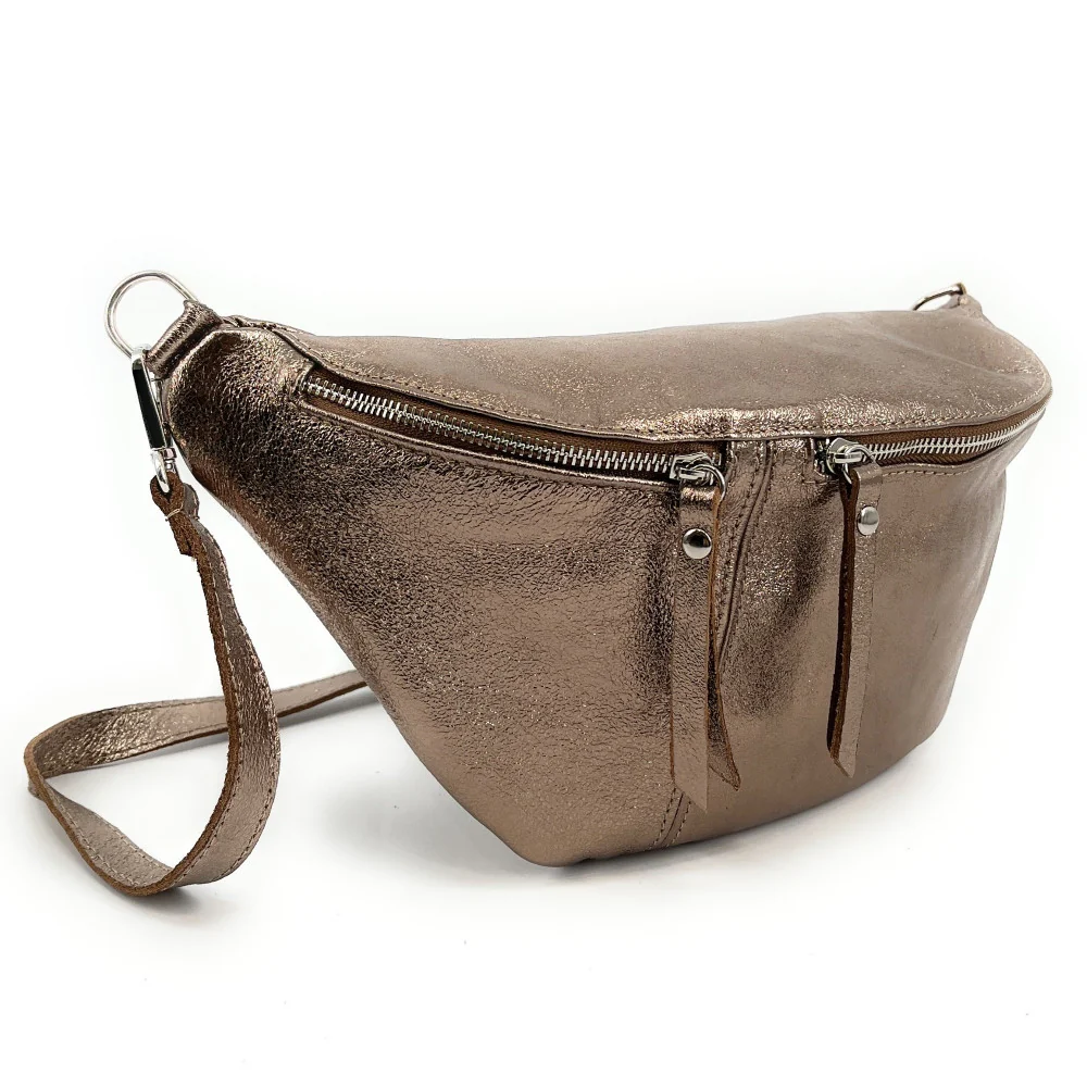 Sac banane en cuir irisé LILOU GLOW Champagne irisé - Image 2