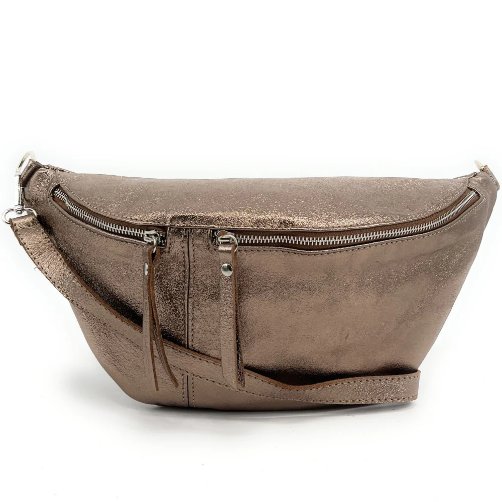 Sac banane en cuir irisé LILOU GLOW Champagne irisé - Image 3