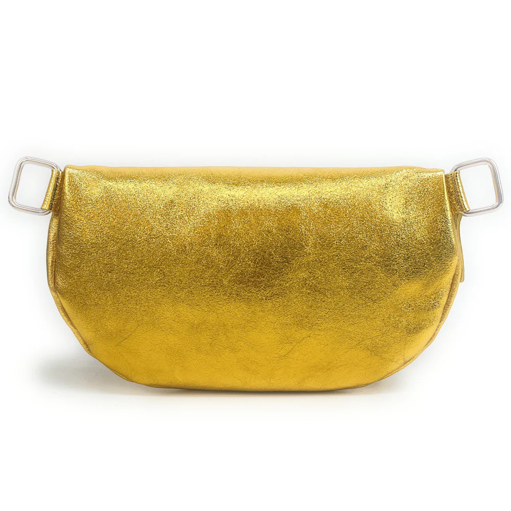 Sac banane en cuir irisé LOU-ANN Jaune tournesol - Image 3