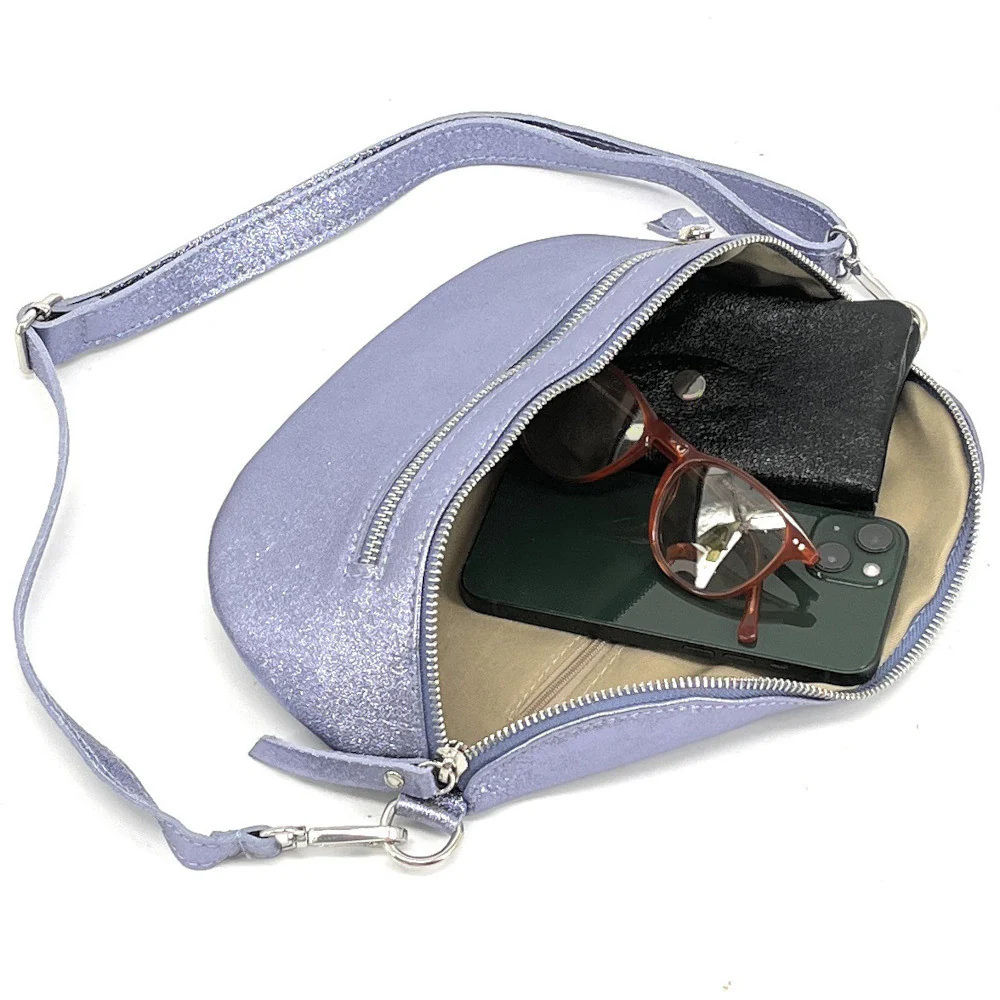 Sac banane en cuir irisé LOU-ANN Lilas irisé - Image 4