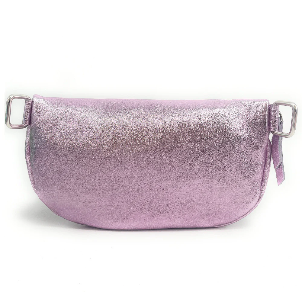 Sac banane en cuir irisé LOU-ANN Rose pâle irisé - Image 4