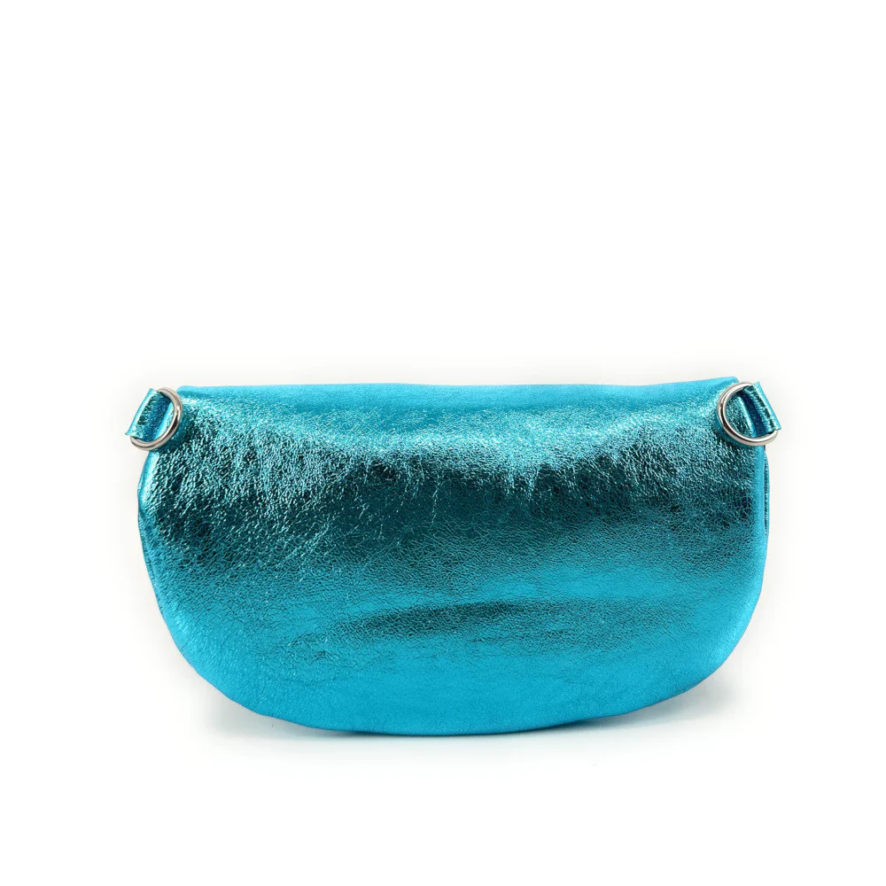 Sac banane en cuir irisé LOU-ANN Turquoise irisé - Image 3