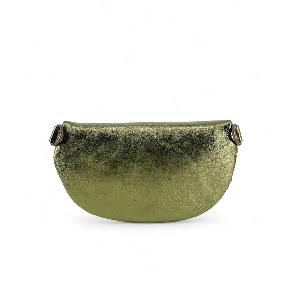 Sac banane en cuir irisé LOU-DO métal doré Kaki irisé - Image 4