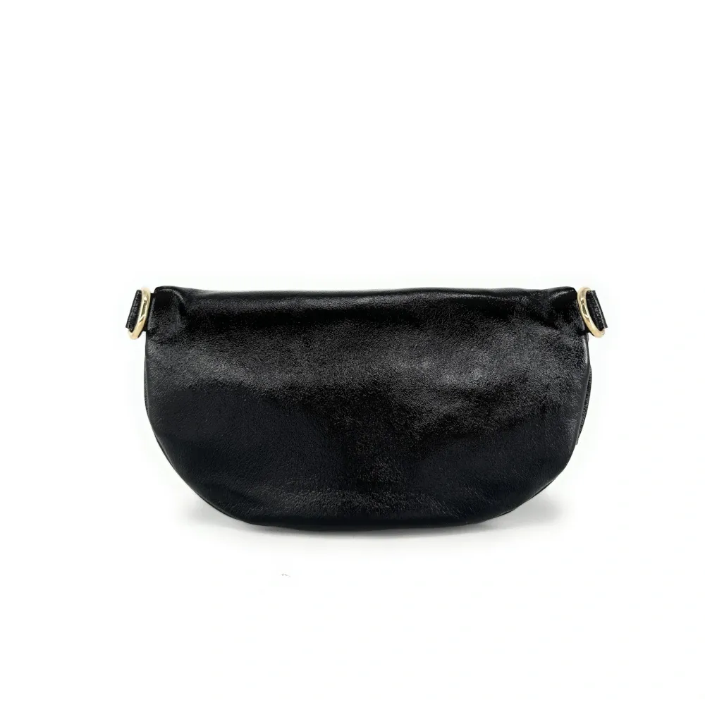 Sac banane en cuir irisé LOU-DO métal doré Noir irisé - Image 4