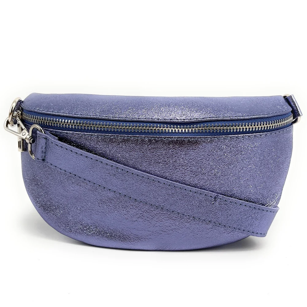 Sac banane en cuir irisé LOU Lilas irisé - Image 4