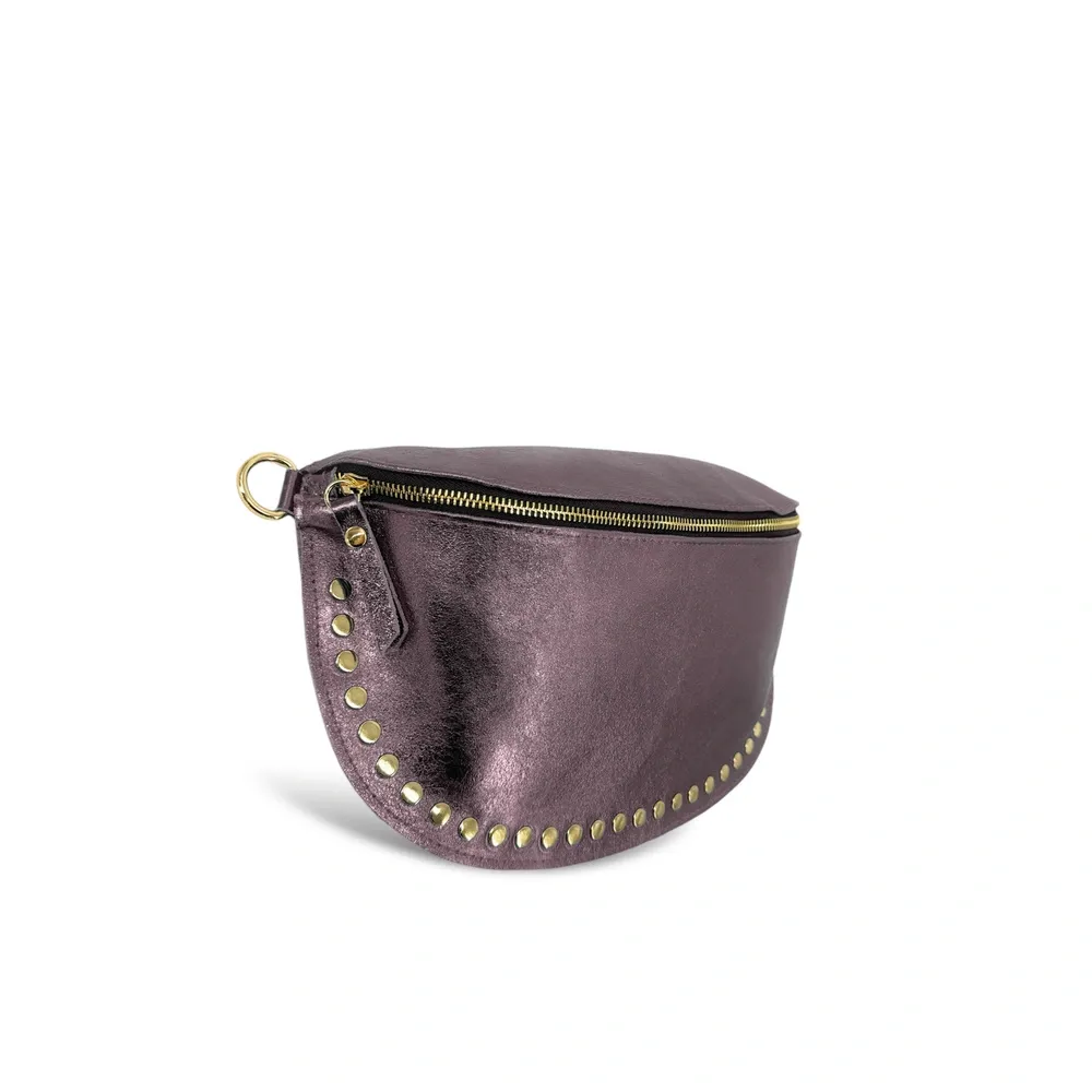 Sac banane en cuir irisé LOU PANADAS Chocolat givré - Image 2