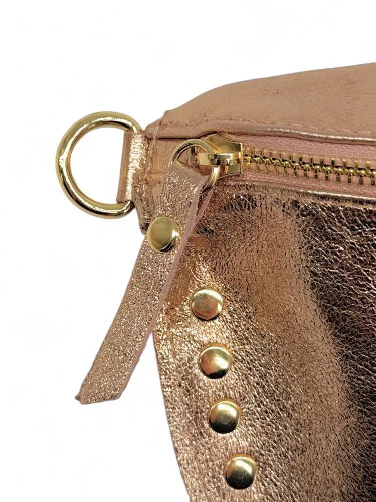 Sac banane en cuir irisé LOU PANADAS Rose gold - Image 3