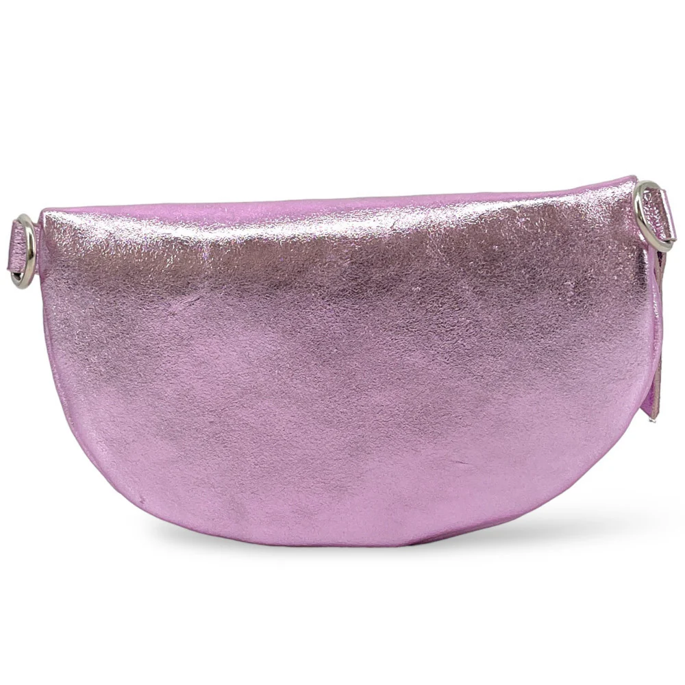 Sac banane en cuir irisé LOU Rose orchidée - Image 3