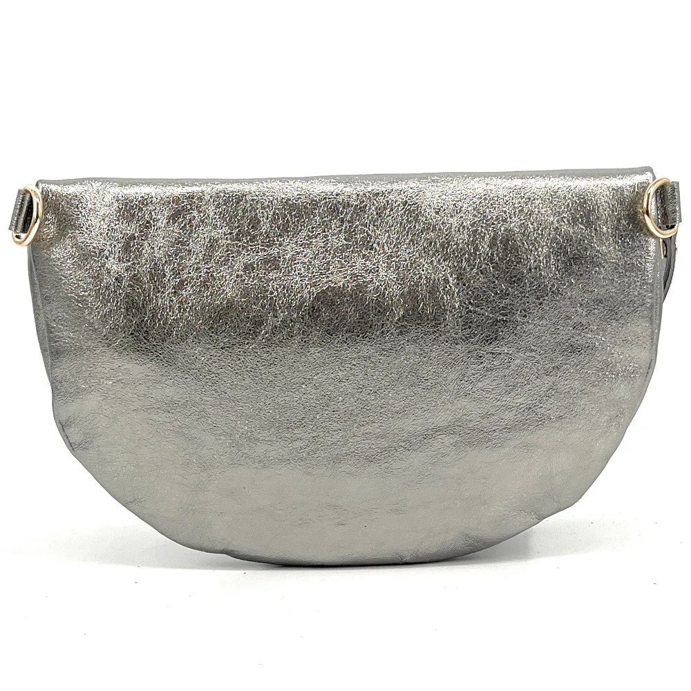 Sac banane en cuir irisé LOUNA Argent moyen - Image 3