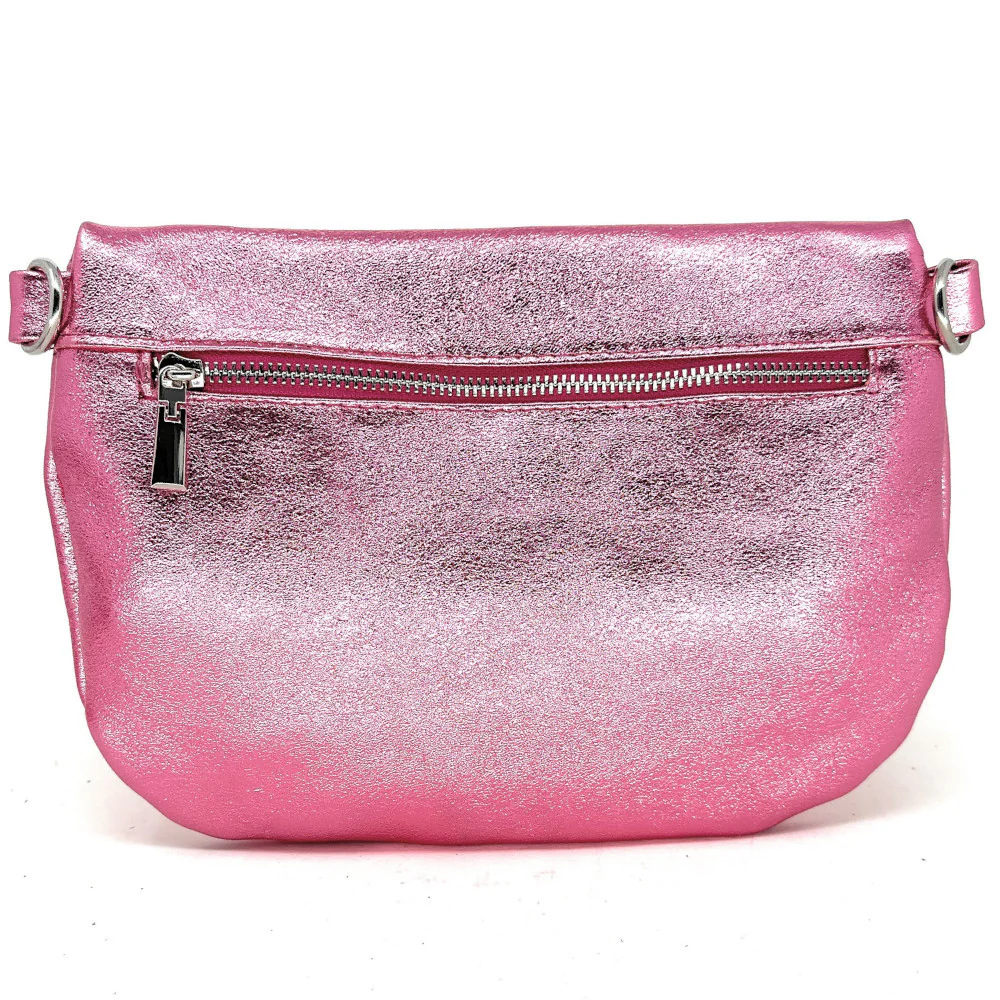 Sac banane en cuir irisé LOUNA PINK EDITION Rose néon - Image 3