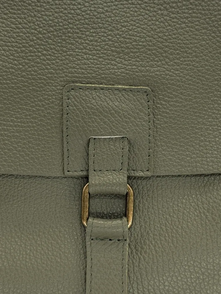 Sac bandoulière en cuir grainé COQUETTE Kaki - Image 5