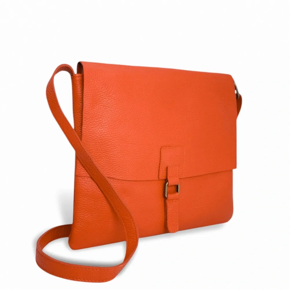 Sac bandoulière en cuir grainé COQUETTE Mandarine - Image 2