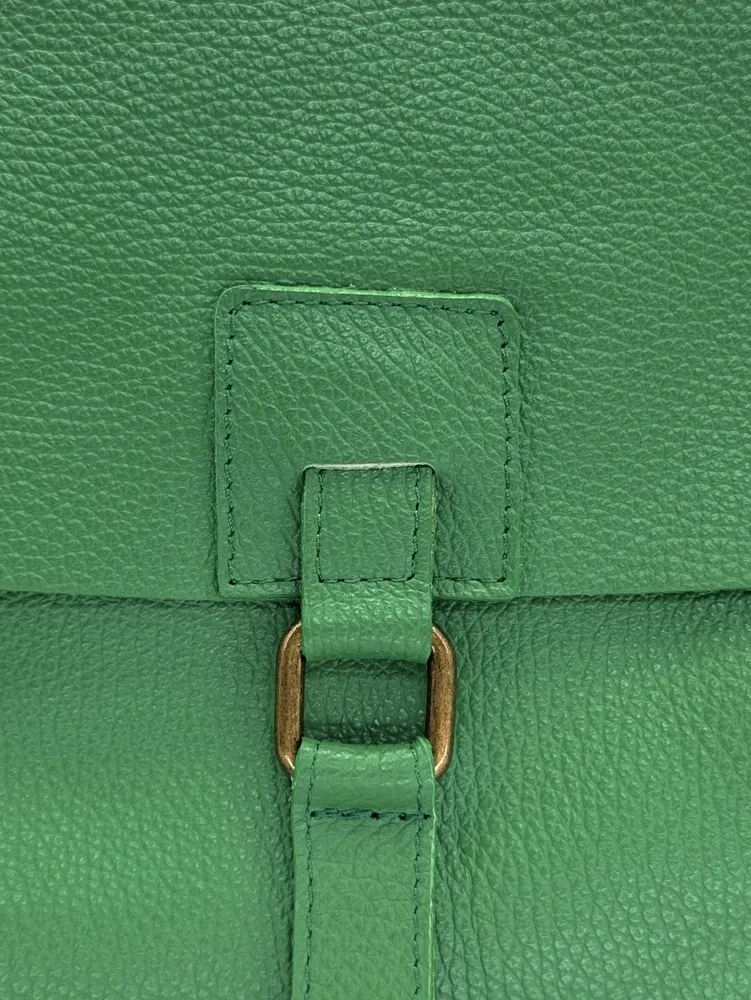 Sac bandoulière en cuir grainé COQUETTE Vert anglais - Image 5