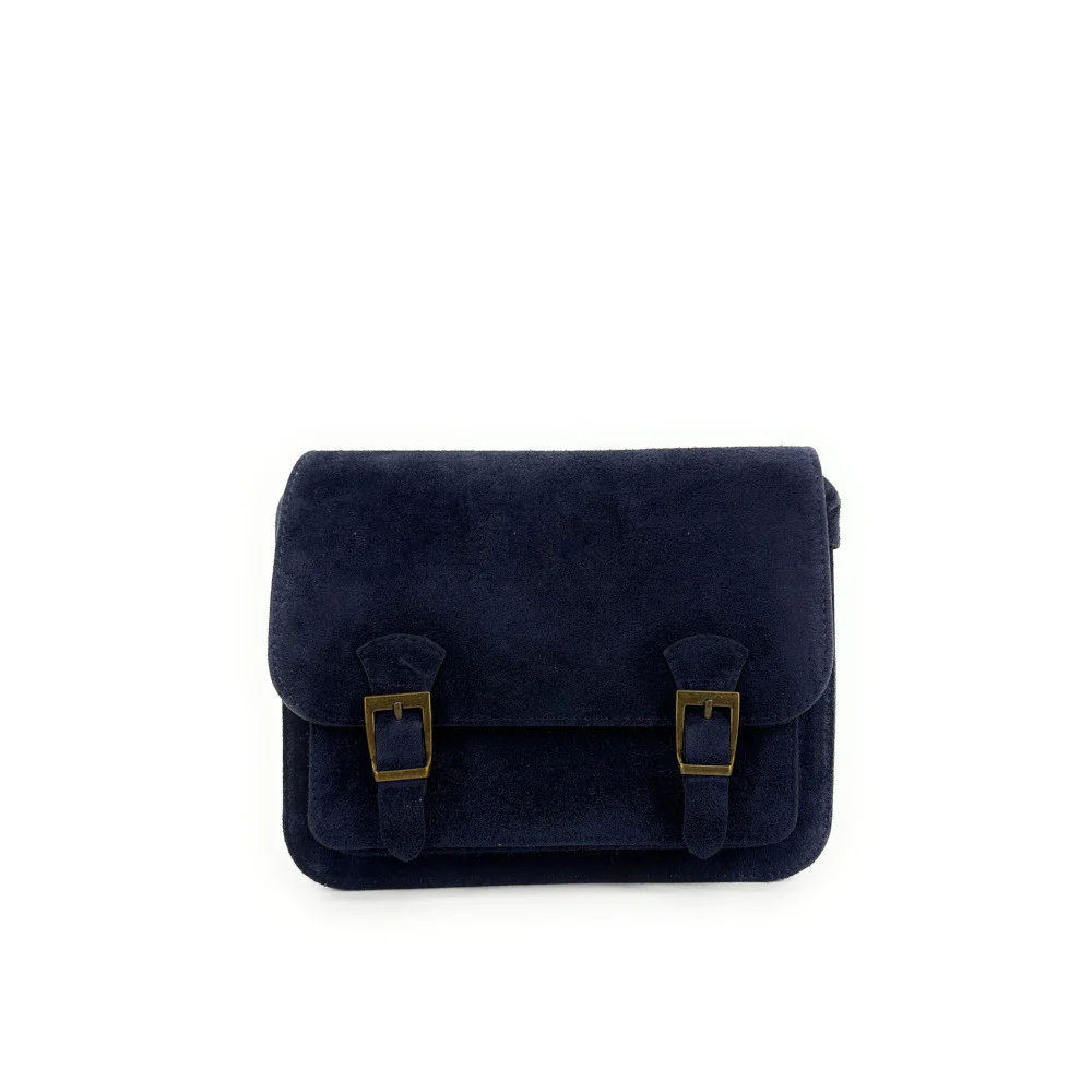Sac cartable en daim KENT Bleu marine - Image 2