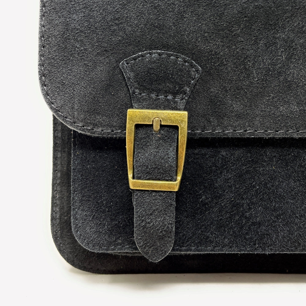 Sac cartable en daim KENT Noir - Image 4